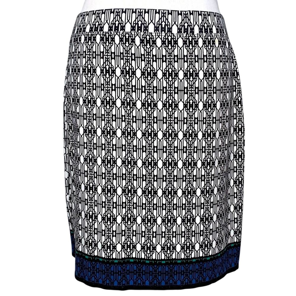 Max Edition Stretch Knit Pencil Skirt W/ Geo Print Sz Med